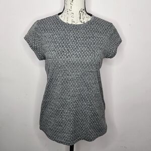 Patagonia Short Sleeve Gray Women's Athletic Top with Back Opening Size Small